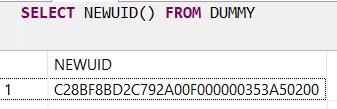 create unique identifier using HANA SQLScript NEWUID function