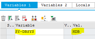 SY-DBSYS to identify SAP database system is SAP HANA or not