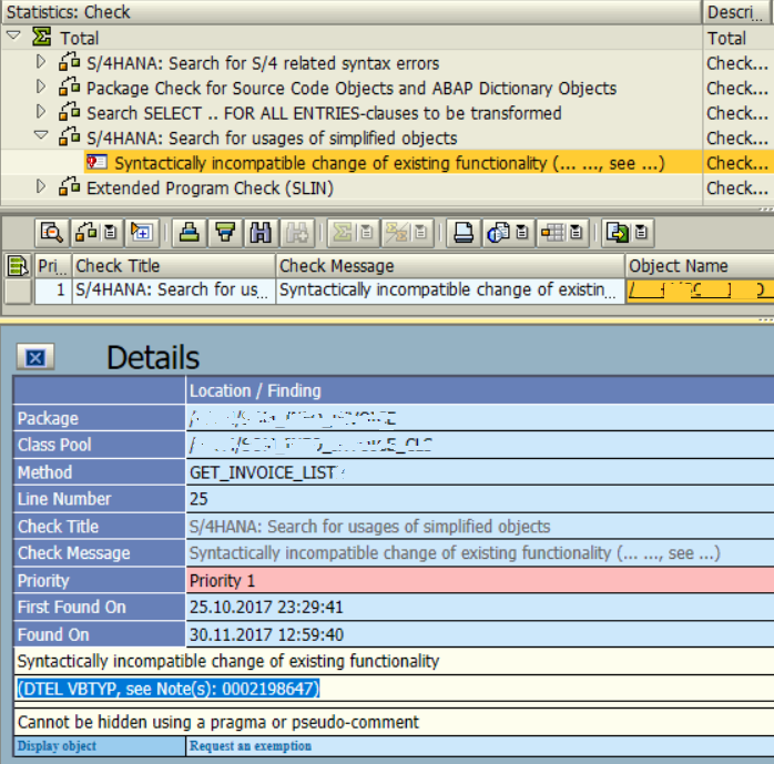 S/4HANA: Search for usages of simplified objects