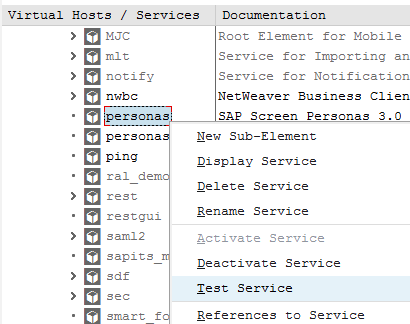 test SAP Screen Personas service