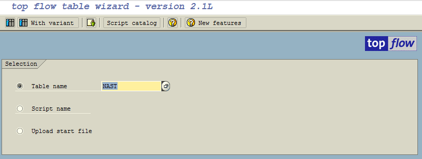 topflow table wizard tool to create SQL scripts on ABAP tables for SAP user