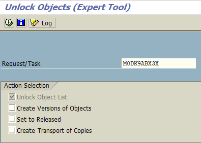 unlock objects in request/task using Expert Tool