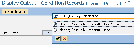 VV33 choose key combination for output condition