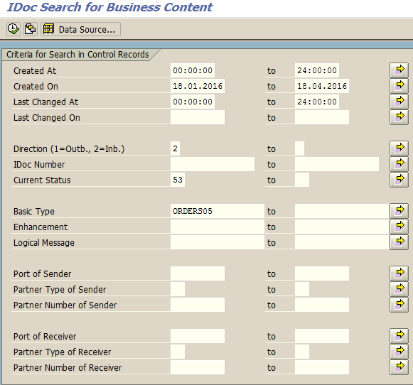 IDoc search for business content