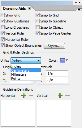 Web Dynpro Adobe Form ruler settings for units