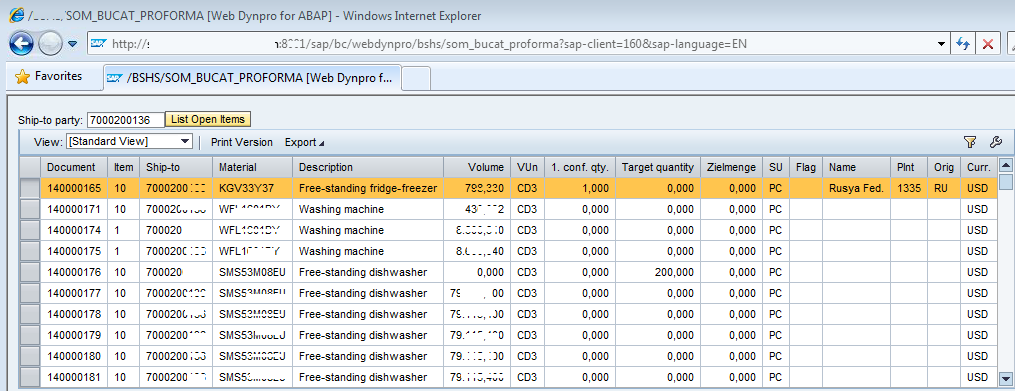 SAP Web Dynpro ALV table with data populated