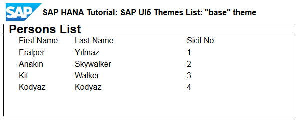 SAP UI5 theme base