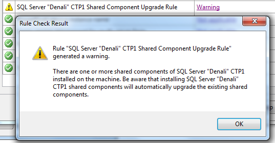 SQL Server Denali CTP1 shared component upgrade rule