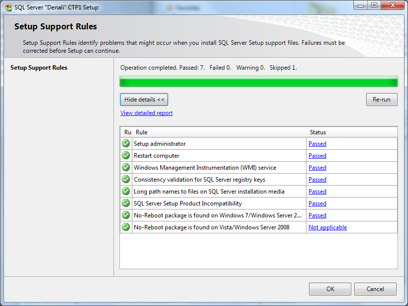 SQL Server 2012 setup for Denali CTP1