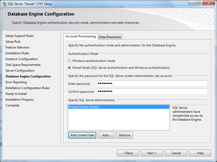 SQL Server 2012 account-provisioning