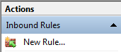 Windows Firewall new inbound rule