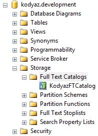 create full-text catalon on SQL Server 2014 database