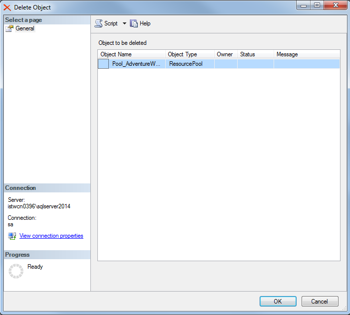 drop resource pool under SQL Server 2014 Resource Governor