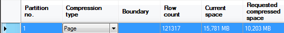 page based table partition data compress selection