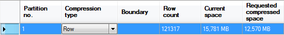 row based table partition data compress