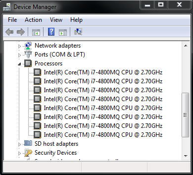 multi-core processor configuration for virtual machine