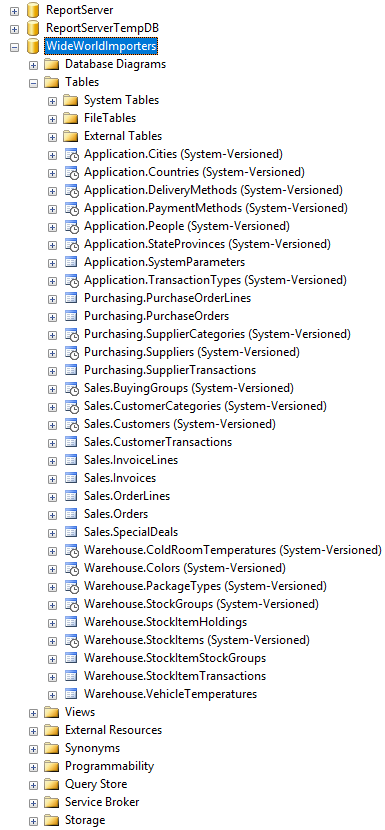 WideWorldImporters Sample Database for SQL Server 2016