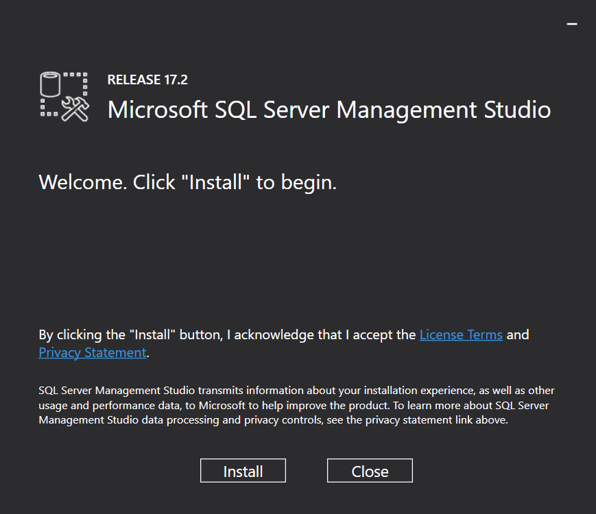 SQL Server 2017 Management Studio v17.2