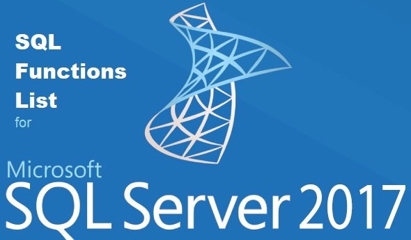 SQL Server 2017 SQL functions list