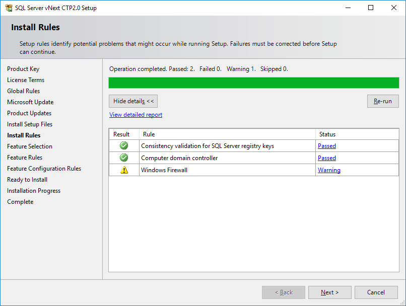 Install Rules for SQL Server 2019 setup