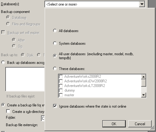 select-sql-databases-for-sql-backup-job-task