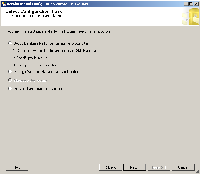 select-sql-server-database-mail-configuration-task