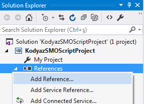 add project Reference in Visual Studio