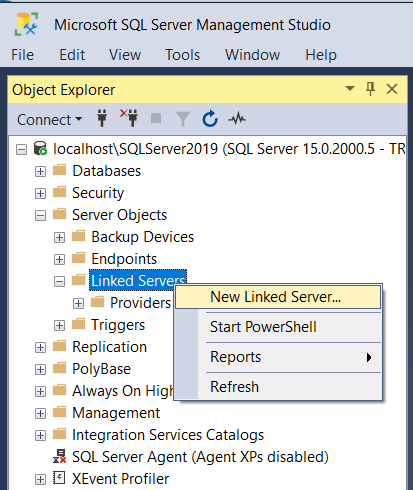 SQL Server Linked Server creation