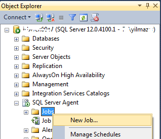 create new SQL Server job