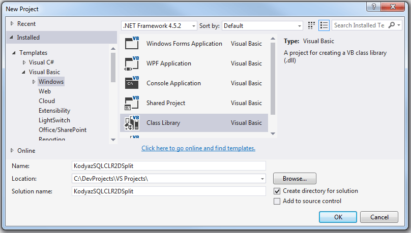 create SQL Server CLR function in Visual Studio