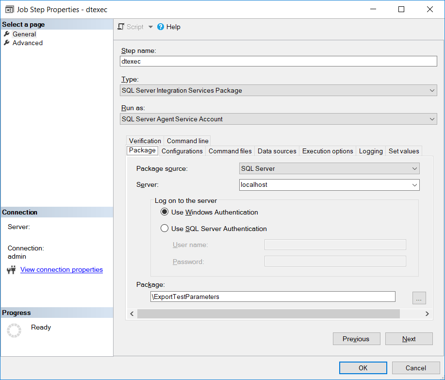 run SSIS package to export SQL Server database table data in CSV format in SQL job