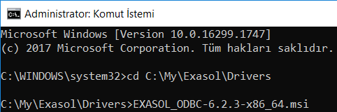 install Exasol ODBC Driver on Windows