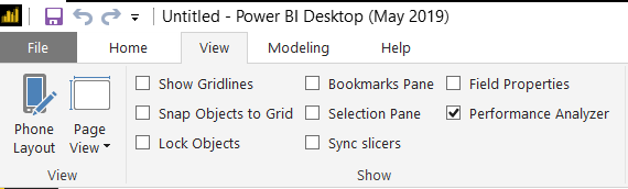 Power BI Performance Analyzer tool