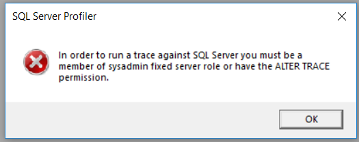 SQL Server Profiler required permissions to run a SQL Trace