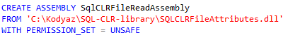create assembly on SQL Server to get file properties