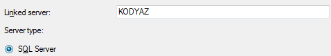 SQL Server linked server type