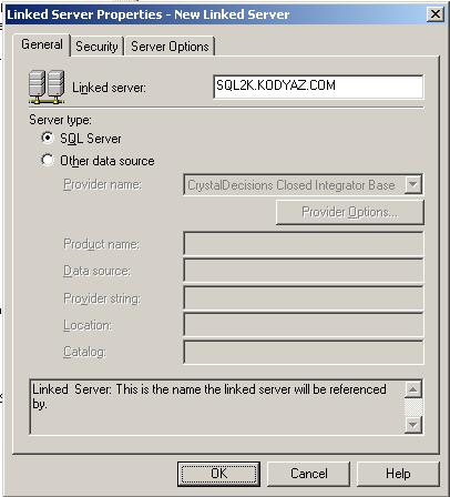 SQL Linked Server Properties