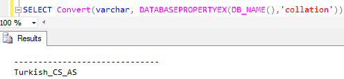 check database collation on SQL Server using T-SQL