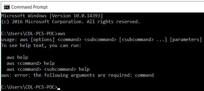 test AWS CLI setup