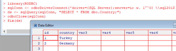 connect and query SQL Server database from R-Studio using RODBC R library