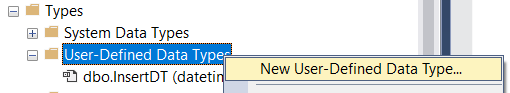 create User Defined Data Type in SQL Server Management Studio