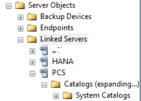 display catalog details under SQL Server Linked Server