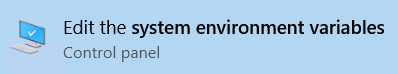 System Environment Variables on Control Panel