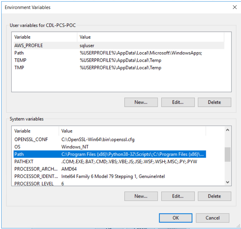 system environment variables