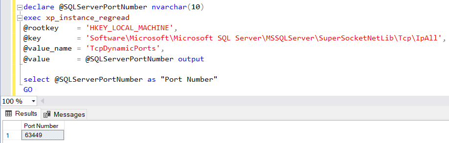 find port number of SQL Server instance by code