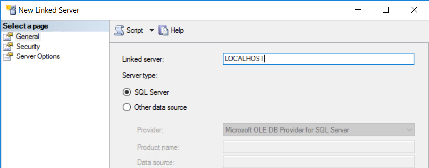 create loopback Linked Server on SQL Server