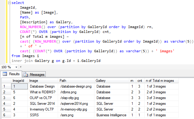 Nth row of total m rows in a group in SQL Server query