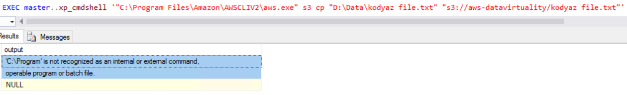 'C:\Program' is not recognized as an internal or external command, operable program or batch file.