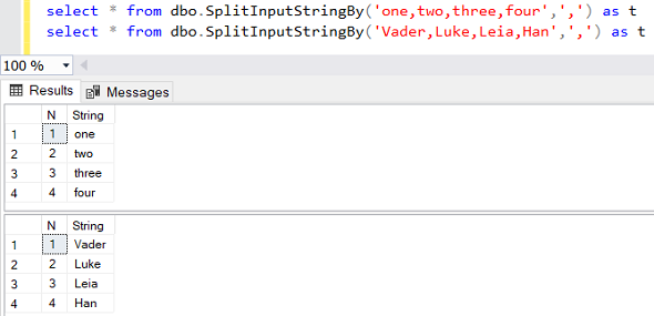 split string using SQL function