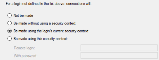 security options for SQL Server Linked Server for loopback connection